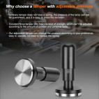 Calibrated Adjustable ( 20-30lbs) tamper, 58.50mm, black  