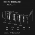 Latte Art Pitcher 5.0, 400мл, Matte black