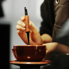 Coffee Art Needle, black-red rosewood