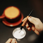 Coffee Art Needle, black-red rosewood