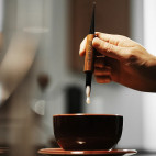 Coffee Art Needle, black-red rosewood
